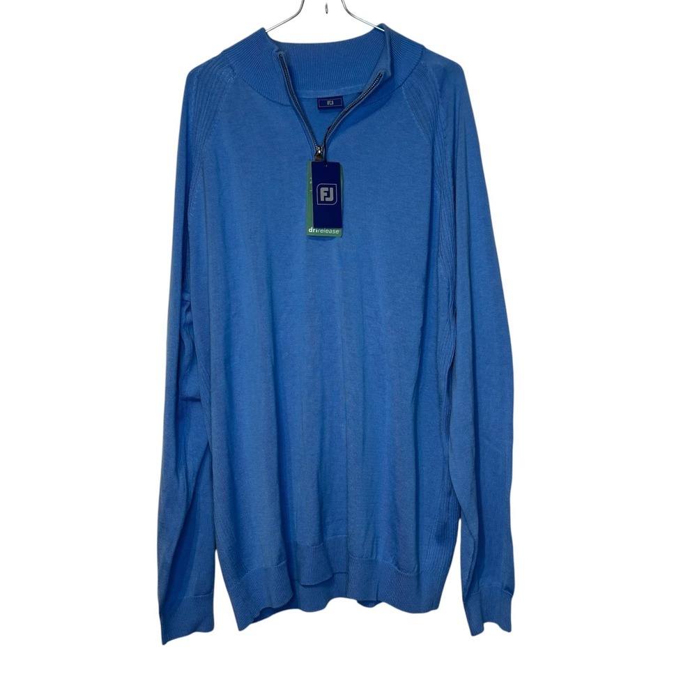 Foot Joy Womens Sweater Dri-Release 1/2 Zip Performance Pullover Blue XL NWT